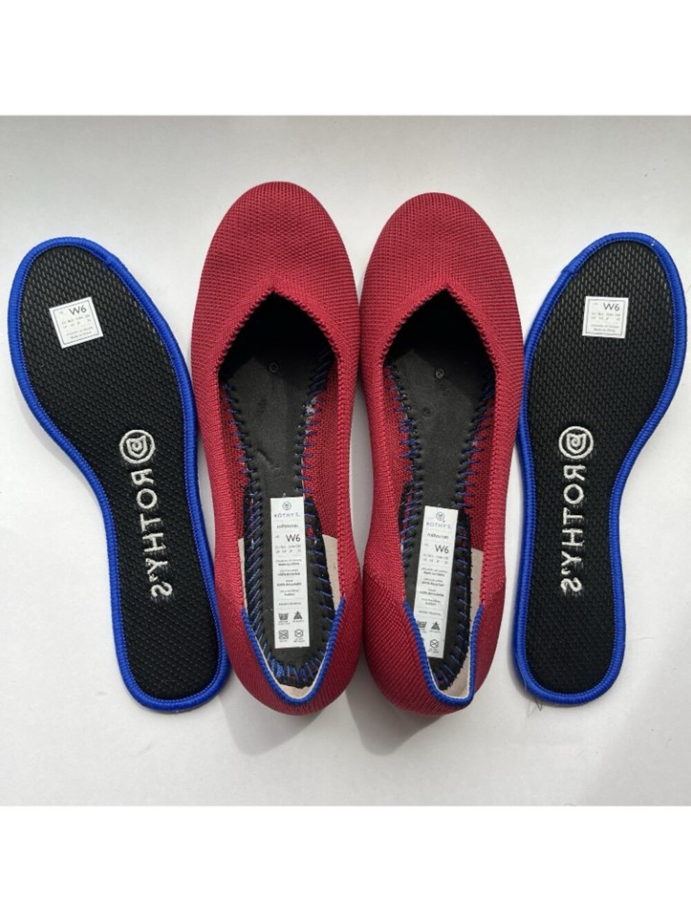 Rothy's Scooter Red The Flats Retired Ballet Shoes Round Toe Women's Size 6 US - Picture 5 of 10